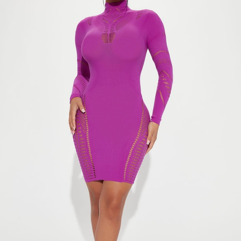 Seamless Long Sleeve Dress - Fashion Nova